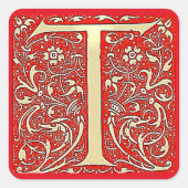 アンティーク装飾モノグラム - 大文字のT スクエアシール (正面)