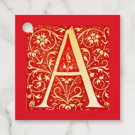 アンティーク装飾モノグラム – 大文字A フェイバータグ (正面)