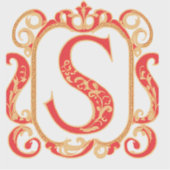 アンティーク装飾モノグラム – 大文字S シール (正面)