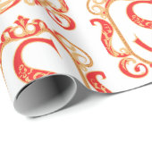 アンティーク装飾モノグラム – 大文字S ラッピングペーパー (ロールコーナー)