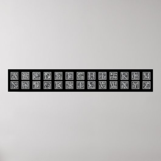 アンティーク装飾木版文字 ポスター (正面)