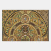 アンティーク装飾木造プリント ラッピングペーパーシート (正面)