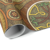 アンティーク装飾木造プリント ラッピングペーパー (ロールコーナー)