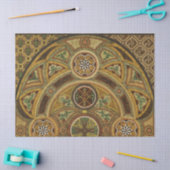 アンティーク装飾木造プリント 薄葉紙 (クラフト)