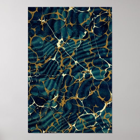 アンティーク製本丸文紙ブルーマーリング ポスター (正面)