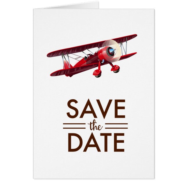 アンティーク複葉機のSave the Date (正面)