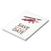 アンティーク複葉機のSave the Date ノートパッド (回転)