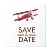 アンティーク複葉機のSave the Date ノートパッド (正面)