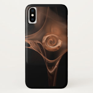 アンティーク褐色フラクタルバラ iPhone X ケース