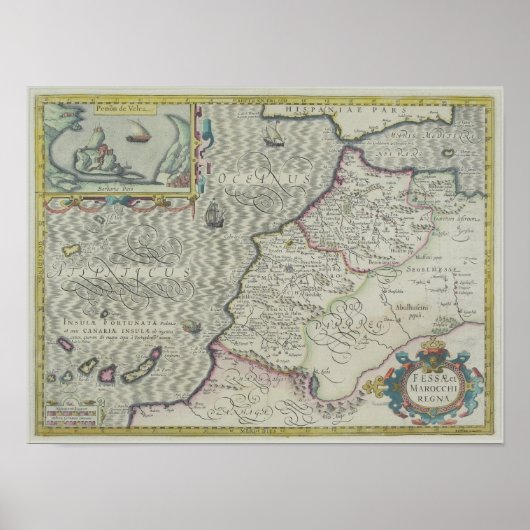 アンティーク西アフリカ地図 ポスター (正面)