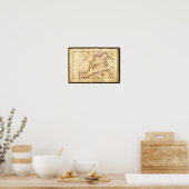 アンティーク西海の地図地中海の ポスター (キッチン)