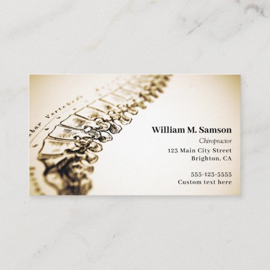 アンティーク解剖学的イラストレーション整体 名刺 (裏面)