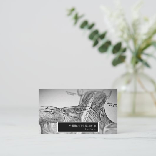 アンティーク解剖学的カイロプラクターアポイントメント 名刺 (スタンド正面)