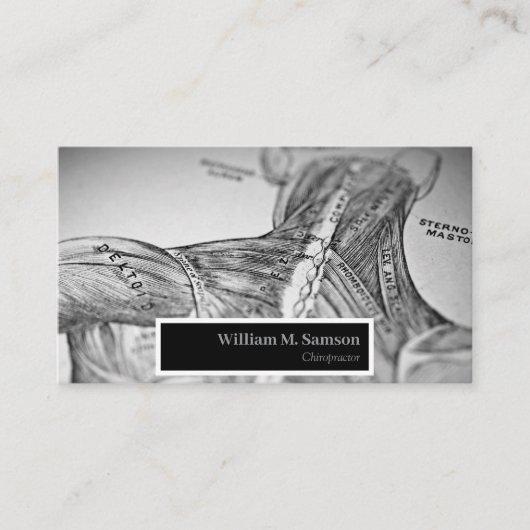 アンティーク解剖学的カイロプラクターアポイントメント 名刺 (正面)