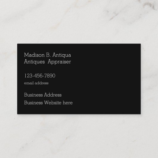 アンティーク評価サービス 名刺 (裏面)