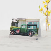 アンティーク誕生日カード カード (黄色い花)