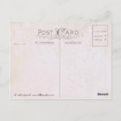 アンティーク誕生日ポストカードブルービクトリアンフラワーズ ポストカード (裏面)