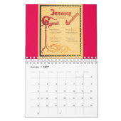 アンティーク誕生日Gems カレンダー (1月 2027)