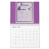 アンティーク誕生日Gems カレンダー (2月 2027)