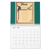 アンティーク誕生日Gems カレンダー (3月 2027)