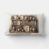 アンティーク読と開花 ランバークッション (正面)