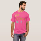 アンティーク調のセラミックスとコーヒーのディストressedデザイン tシャツ (正面フル)