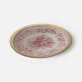 アンティーク調の古英語 フローラルパターン セラミック ペーパープレート (アングル)