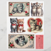 アンティーク調の子猫エフェメラ+切り抜きコレクション (正面)