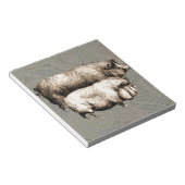 アンティーク豚ヴィンテージスケッチ ノートパッド (アングル)