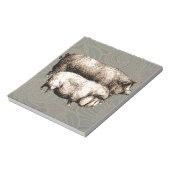 アンティーク豚ヴィンテージスケッチ ノートパッド (回転)