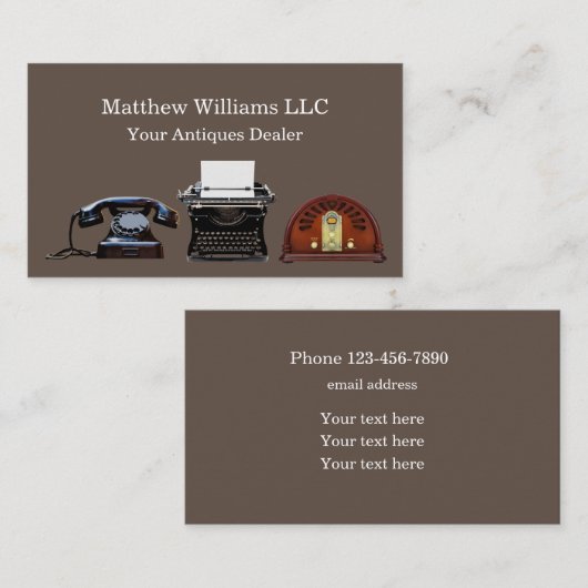 アンティーク販売店レトロヴィンテージ名刺 名刺 (正面/裏面)