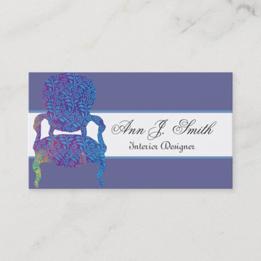 アンティーク販売業者インテリアデコレータセット家具 名刺 (正面)