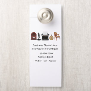 アンティーク販売業者小売評価担当者の販促 ドアノブサイン