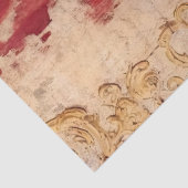 アンティーク赤ブルゴーニュ及びフェイク金ゴールドフローラオーナメント 薄葉紙 (詳細)