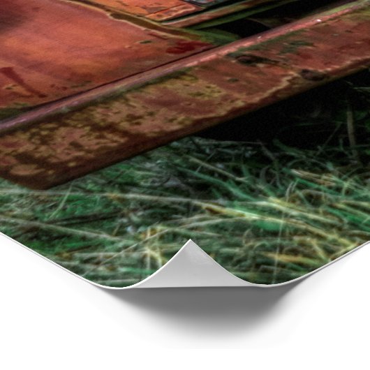 アンティーク赤国際的ピックアップトラック ポスター (角)