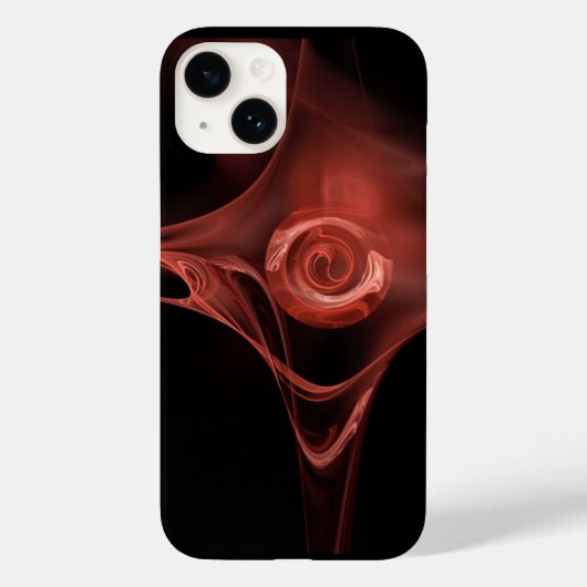 アンティーク赤桃色フラクタルバラ Case-Mate iPhoneケース (裏面)