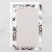 アンティーク赤面ピンクローズ婚約パーティ駅 便箋 (正面/裏面)