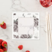 アンティーク赤面ピンクローズ婚約パーティ スタンダードカクテルナプキン (インサイチュ)