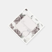 アンティーク赤面ピンクローズ婚約パーティ スタンダードカクテルナプキン (角)