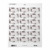 アンティーク赤面ピンクローズ婚約パーティ ラベル (フルシート)