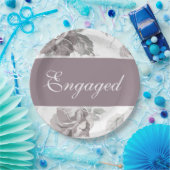 アンティーク赤面ピンクローズ紙プレート ペーパープレート (パーティー)