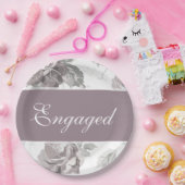 アンティーク赤面ピンクローズ紙プレート ペーパープレート (パーティー)