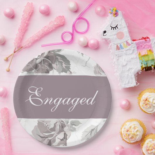 アンティーク赤面ピンクローズ紙プレート ペーパープレート (パーティー)