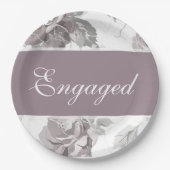 アンティーク赤面ピンクローズ紙プレート ペーパープレート (正面)