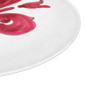 アンティーク赤（紋章の）フラ・ダ・リイン白紋章フローラ カッティングボード (角)