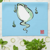 アンティーク起源話ゴングルフロガエル日本のヒキガエル キッチンタオル (折り畳み)