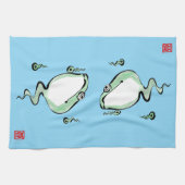 アンティーク起源話ゴングルフロガエル日本のヒキガエル キッチンタオル (横)