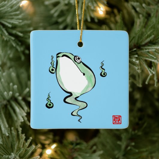 アンティーク起源話ゴングルフロガエル日本のヒキガエル セラミックオーナメント (ツリー)