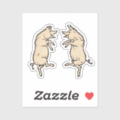 アンティーク踊り豚：お洒落ヴィンテージピギージグ シール (シート)