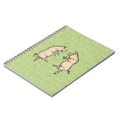 アンティーク踊り豚:お洒落ヴィンテージピギージグ ノートブック (左側)